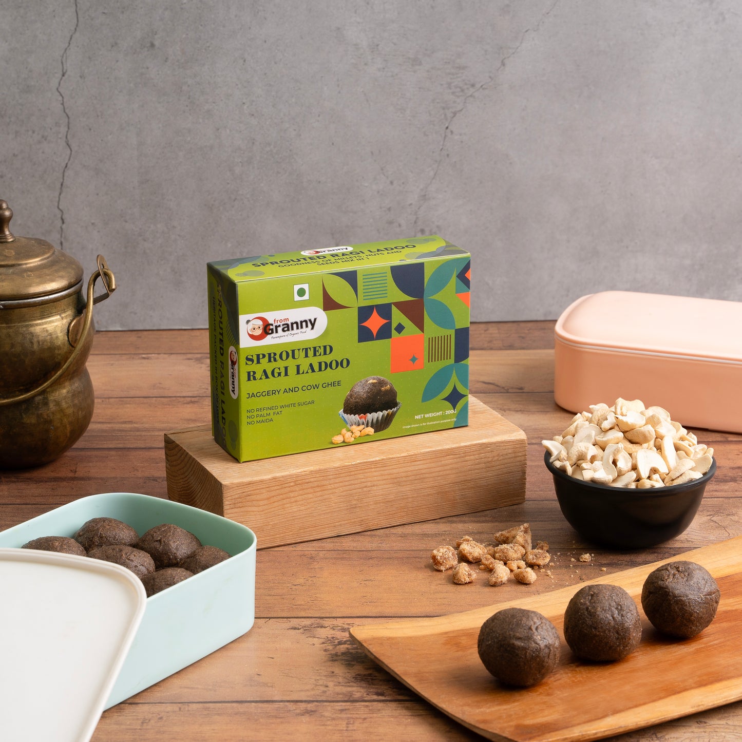 Sprouted Ragi Ladoo | Finger Millet | Jaggery Cow Ghee | From Granny