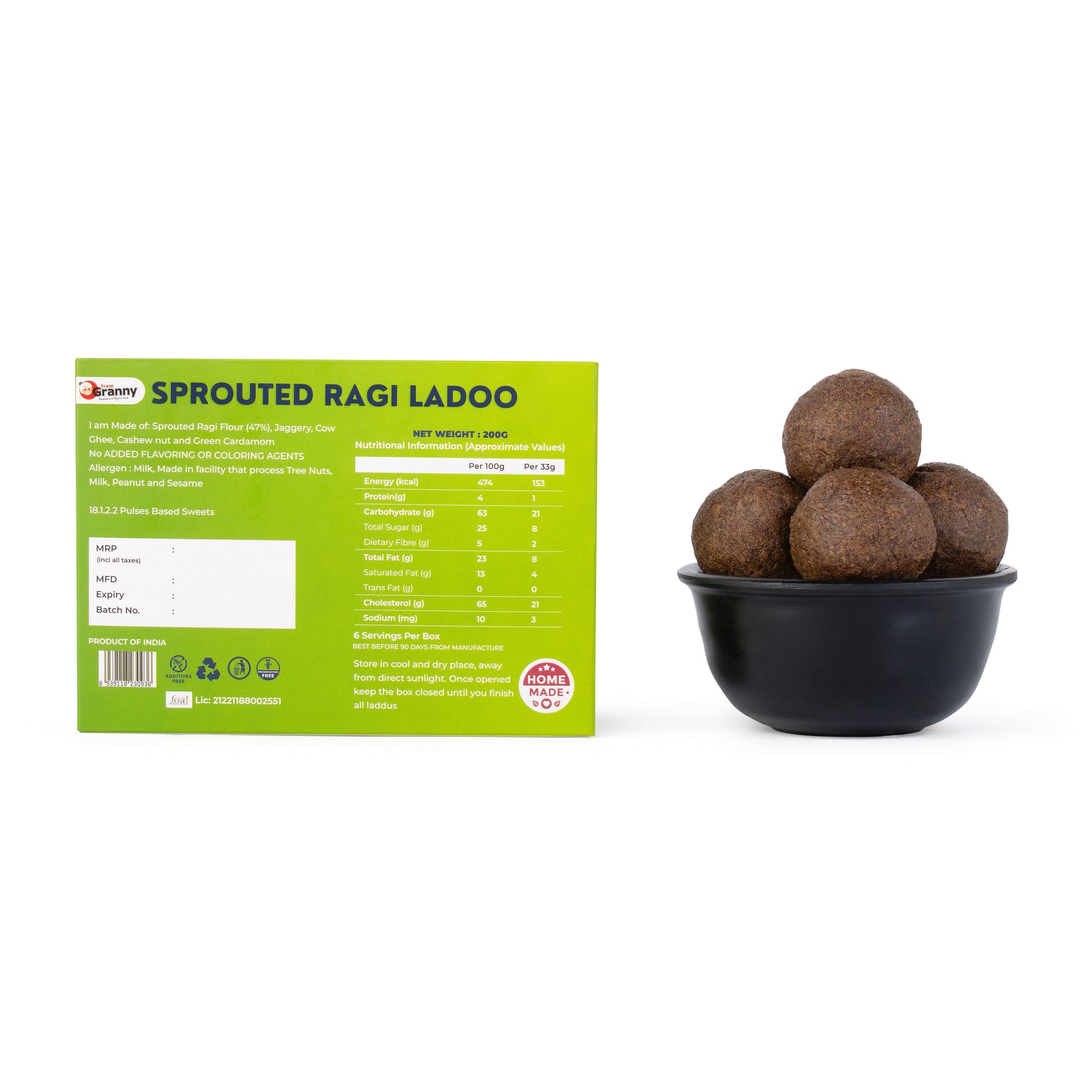 Sprouted Ragi Ladoo - 200g