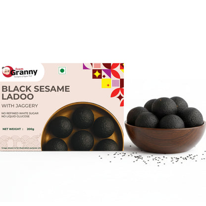 Black Sesame Laddu Jaggery Soft | Kale Til Ke Ladoo | Traditional Til Gud | Iron & Calcium Rich | Black Til Laddu Jaggery | 200g