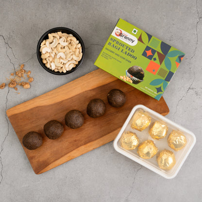 Sprouted Ragi Ladoo | Finger Millet | Jaggery Cow Ghee | From Granny