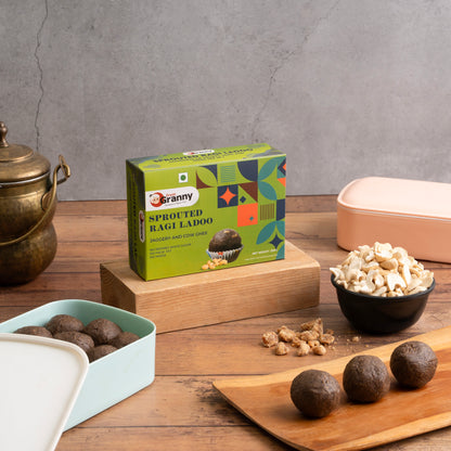 Sprouted Ragi Ladoo | Finger Millet | Jaggery Cow Ghee | From Granny